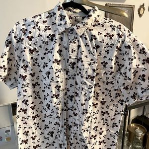 Rose pattern button down shirt